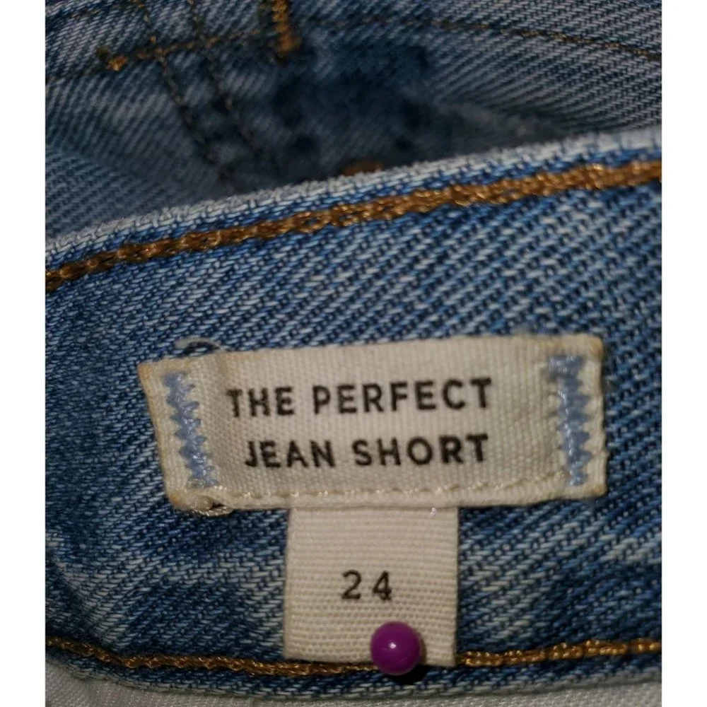 Madewell Women's The Perfect Jean High Rise Distressed Shorts Light Wash  Sz 2 - Picture 8 of 11